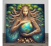 Prezents.com The Earth Mother Spiritual Artwork On Ceramic Wall Art Picture Tile