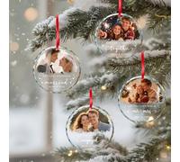 PREZINA Personalised Our First Christmas Together Bauble for Mr and Mrs, Custom Couple Christmas Photo Bauble for Xmas Tree Decorations, Best 1st Xmas Wedding Gift for Couples, Married or Engaged