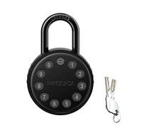 Prezlock, Electronic Combination Padlock with Key Backup, Suitable for Outdoor and Heavy Duty uses, Water Resistant, IP65 Weatherproof.
