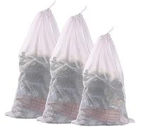 Prezon Durable Honeycomb Laundry Bag Sturdy Mesh Bags 2 Extra Large and 1 Large with Drawstring Closure for College, Dorm and Apartment Dwellers - 3 Set(2XXL+1XL)