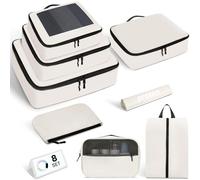 Prezon Packing Cubes for Suitcase 8 Set, Lightweight Luggage Packing Organizers Packing Cubes for Travel Accessories - Cream