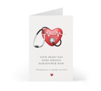 Prezzeluna Funny Get Well Card for Heart Surgery, Feel Better Soon Card for Bypass, Valve, or Cardiac Recovery, Post-Surgery Encouragement