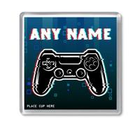 Prezzify Personalised Gaming Coaster. Any Name. Teenage Boy Men Son Gamer Controller Teen Birthday Game Gift Ideas