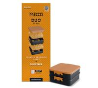 PREZZO DUO for Thins - Sandwich Crimper & DuoStack - Toastie Maker for Thins Bread! Enjoy Healthy Toasted Snacks in Minutes - Simply Crimp, Heat, Eat it! Seals 2 Toasties at Once - Includes Grater Lid