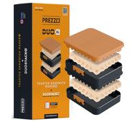 PREZZO DUO XL Toastie Maker for Standard Bread - Sandwich Crimper & DuoStack | Enjoy Healthy Toasted Snacks in Minutes - Simply Crimp, Heat, Eat it! Seals 2 Toasties at Once - Plus Grater Lid