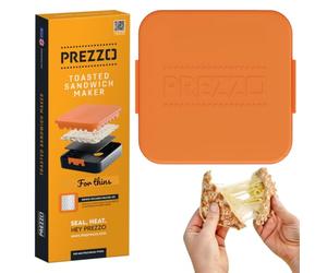 PREZZO® Sandwich Crimper - Toastie Maker for Thins - Enjoy Healthy Toasted Snacks in Minutes - Simply Crimp, Heat, Eat it! Includes Grater Lid