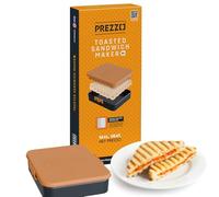 PREZZO® XL Toastie Crimper | Large Toastie Maker for Standard Bread | Seals & Crimps Toasties for No-Mess Toasting | Bigger, Crispier Toasties | Perfect for Classic Sandwich Slices Inc Grater Lid