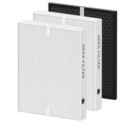 PRF-51 HEPA Filter Replacement Compatible with Brondell PR50-B Revive Air Purifier, Compare to part #PRF-51, 2 x True HEPA Filters + 1 x Active Carbon Filter