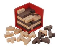 PrfcNL 3D Wooden Puzzle Cube - 3D Wooden Puzzle, T-Shaped Blocks, Brain Teaser for Children and Adults