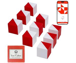 PrfcNL IQ Test Cubes (Natural Edition) - 9 Kohs Cubes, Practice for Block Design Test, WAIS IV and WISC V Tests