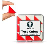 PrfcNL Test Cubes (Red and White) - Study for Block-Design Test, Practice Cognitive Spatial Reasoning Test, 9 Kohs Cubes, WAIS and Wisc Test Preparation, 1002IQBOX