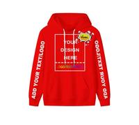 PRFELMG Custom Hoodie Design Your Own pullover customised Sweatshirts Personalised Hoodies Men Women Unisex with Text & Photo Name/Logo, Custom Personalised Couple Sweatshirts Red