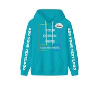 PRFELMG Custom Hoodies for Men Women Unisex, Personalised Soft Sweatshirt with Your Text Picture Logo Images Name, Couple Hoodies Sky Blue