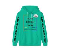 PRFELMG Custom Hoodies for Men Women Unisex, Personalised Soft Sweatshirt with Your Text Picture Logo Images Name, Mint Green