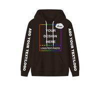 PRFELMG Custom Hoodies for Men Women Unisex, Personalised Soft Sweatshirt with Your Text Picture Logo Images Name, Couple Hoodies Dark Brown