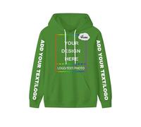PRFELMG Custom Hoodies for Men Women Unisex, Personalised Soft Sweatshirt with Your Text Picture Logo Images Name, Light Green