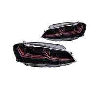 PRFGSGVBV Car Headlight Assembly 2 PCS For Golf 7 2013-2017 MK7 Design LED RHD Car Front Headlights Assembly DRL Bifocal Lens Lamp Accessories(Red)