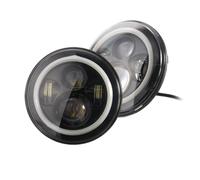 PRFGSGVBV Car Headlight Assembly 2pcs For Hummer H2 2003-2009 7 Inch Led Headlight Accessories Front DRL Turn Signal Halo Eyes Lights With 9007 Connector(Black 2pcs)