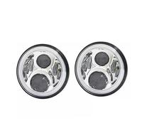 PRFGSGVBV Car Headlight Assembly 2pcs For JK For TJ For OffRoad For Defender For Hummer 4x4 Car 7 Inch Led Headlight Hi/Low H4 Halo Eyes DRL Headlamp Assembly (50w Halo Chrome)