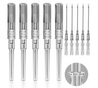 Prgislew 16G Catheter Piercing Needles - 5 Pcs Disposable IV Catheter Needles, Hollow Ear Piercing Needle for Nose, Belly Button, Cartilage, Lip, Nipple, Professional Body Piercing Kit