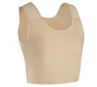 PRGTB Chest Binder Transgender FTM Trans Binder Breathable Half Breast Binder Bra, Nude, 5XL
