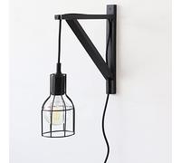 PRIADE Wall Mounted Wood Bracket for Hanging Sconce Pendant Lamp Kits, Planters, Lanterns, Wind Chimes, 12 Inch Floating Shelves Bracket, Set of 2 (Black)