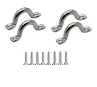 priaolker 316 Stainless Steel Pad Eyelet, Stainless Steel Bimini Top Strap, M10 Eyelet Strap, Tie Down, Kayak Canoe Deck Rings - (4 Pcs)
