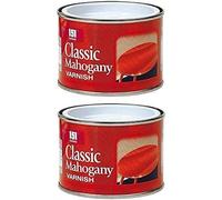 PRICE BEATER 151 Coating Classic Mahogany Varnish, Resin-Based Wood Protector, Interior & Exterior DIY Wood Stain with Easy Application & Quick Drying, Pack of 2, (180ml Tins)