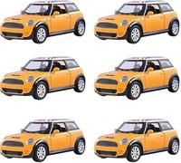 PRICE BEATER Die Cast Metal Toy Cars, Mini Racing Vehicles for Kids, Alloy Sports Cars & Supercars with Realistic Design, Ready to Run, Birthday Party Gifts for Boys & Girls (Yellow), 6 Pack (6 PCS)