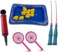 PRICE BEATER Magnetic Fishing Duck Game For Kids, 8 Ducks And 2 Fishing Rods, 2 Mesh Screens And Pump, Eye Catching Design, Vibrant Colour, Bath Fun Toys
