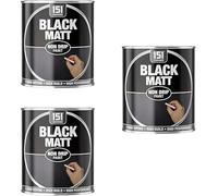 PRICE BEATER Matt Black Non-Drip Paint 300ml - Hard Drying, Long-Lasting, Non-Cracking, Easy to Use, Portable Tin, Interior & Exterior Finish for Wood, Metal, Concrete, DIY & Professional Use (3 PCS)