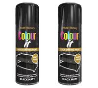 PRICE BEATER Matt Spray Paint, Quick Drying Multi-Surface Aerosol for Wood, Metal, Plastic, Fabric & More, Durable Matte Finish for Interior & Exterior Use, 400ml (Black Matte Finish, 2 Pcs)