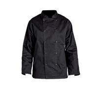 PRICE BEATER Professional Full Sleeves Chef Jacket, Superior Breathability and Comfort, Resists Wear and Tear, Tailored for Restaurant Staff, Caterers, Bakers, And Food Service Workers (Black, XXL)