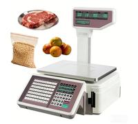 Price Computing Scale with Thermal Label Printer 66lb, Commercial Meat Scale 30kg, Label Printing Scale for Retail Store, Electronic Scale with RS232 Ethernet Port