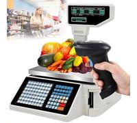 Price Computing Scale with Thermal Printer - Commercial Digital Scale for Retail Store/Supermarket, Barcode Label Printing, Machine+Scanner+Cashbox