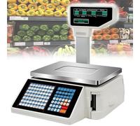 Price Computing Scale with Thermal Printer - Commercial Digital Scale for Retail Store/Supermarket, Barcode Label Printing, Machine+Scanner+Cashbox