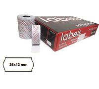 Price Gun 1 Line Labels 26x12 mm White Permanent - 36 Rolls (36.000 Labels)