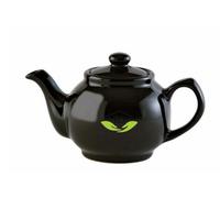Price & Kensington Traditional Ceramic Tea Serving Teapot 2 Cup Black (Pack of 2)