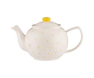 Price&Kensington Daisy Teapot 6 Cups Hand Painted Ceramic Series with Adorable Daisy Design, Charming Home Addition for Tea Lovers