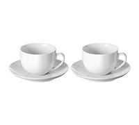 Price & Kensington Durable Coffee Cup with Saucer 275ml White (Pack of 2)