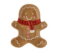 Price & Kensington Gingerbread Ceramic Christmas Plate | Charming hand-painted gingerbread plate with gumdrop buttons and scarf detail, perfect for Christmas gifting