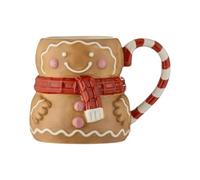Price & Kensington Gingerbread Mug 400ml Ceramic Christmas Mug | Festive hand-painted gingerbread mug with candy cane handle and gumdrop details, perfect for Christmas gifting