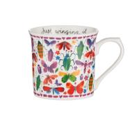 Price & Kensington 'Just Winging It' Mug 230 ml | Fine China Butterfly & Beetle Coffee Tea Mug | Colourful Nature Design with Hidden Slogan | Gift for Nature Lovers