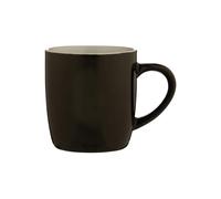 Price & Kensington Stoneware Mug, Black, 330 ml, with Two-Tone, Solid Glaze Decoration, Dishwasher and Microwave Safe, Stoneware Coffee Mugs, Cappuccino Cups