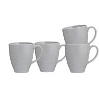 Price & Kensington Typhoon Stoneware Grey Mugs 350ml/12oz (4 Mugs)