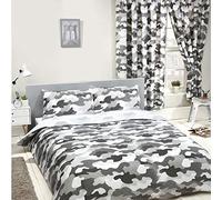Price Right Home Army Camouflage Grey Kids/Teens Bedroom Range - Duvet Cover Set, Fitted Sheet Set & Curtains Available (Double Duvet Cover Set)