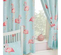 Price Right Home Fifi Flamingo Polka Dot Pink/Blue Kids Bedroom Range - Fitted Sheet Sets and Curtains Available (72" Curtains)