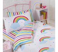 Price Right Home Striped Bedroom Range Kids - Duvet Cover Set, Fitted Sheet Set & Curtains Available (Single Duvet Cover Set)