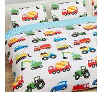 Price Right Home Trucks and Transport Bedroom Range Kids - Duvet Cover Set, Fitted Sheet Set & Curtains Available (Double Duvet Cover Set)