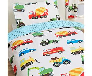 Price Right Home Trucks And Transport Single Duvet Cover And Pillowcase Set + Matching Curtains 66x54